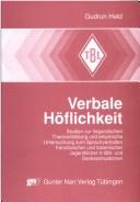 Cover of Verbale Höflichkeit by Gudrun Held