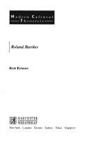 Cover of Roland Barthes by Rick Rylance