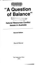 Front cover of A question of balance by Mercer, David