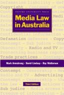 Front cover of Media law in Australia by Mark Armstrong