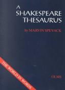 Cover of A Shakespeare thesaurus by Marvin Spevack