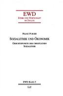 Front cover of Sozialethik und Ökonomik by Franz Furger
