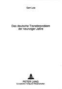 Front cover of Das deutsche Transferproblem der neunziger Jahre by Gert Leis