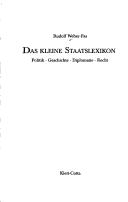 Front cover of Das kleine Staatslexikon by Rudolf Weber-Fas