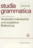 Front cover of Versteckte Indexikalität und subjektive Bedeutung by Ulrike Haas-Spohn