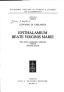 Front cover of Epithalamium beate virginis Marie by John of Garland