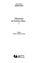 Cover of Memorias by Porfirio Díaz