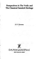 Front cover of Perspectives in the Vedic and the classical Sanskrit heritage by G. V. Davane