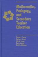 Cover of Mathematics, pedagogy, and secondary teacher education by Thomas J. Cooney