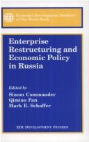 Front cover of Enterprise restructuring and economic policy in Russia by Simon Commander