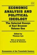 Cover of Economic analysis and political ideology by Karl Brunner