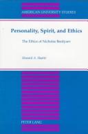 Cover of Personality, spirit, and ethics by Howard Alexander Slaatte