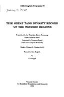 Front cover of The great Tang dynasty record of the western regions by Xuanzang