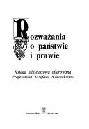 Front cover of Rozważania o państwie i prawie by Józef Nowacki