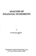 Front cover of Analysis of financial statements by Raj Kumar Agarwal