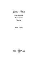 Cover of Three plays by Girish Raghunath Karnad