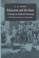 Cover of Education and the state by West, E. G.