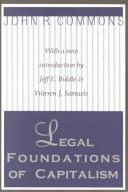 Cover of Legal foundations of capitalism by John Rogers Commons