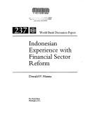 Cover of Indonesian experience with financial sector reform by Donald P. Hanna