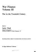 Cover of War finance by Neal, Larry