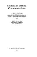 Front cover of Solitons in optical communications by Hasegawa, Akira