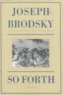 Cover of So forth by Joseph Brodsky