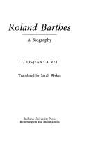 Cover of Roland Barthes by Louis Jean Calvet