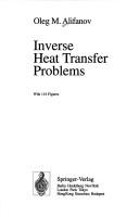 Cover of Inverse heat transfer problems by O. M. Alifanov
