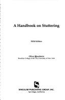 Front cover of A handbook on stuttering by Oliver Bloodstein