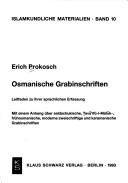 Front cover of Osmanische Grabinschriften by Erich Prokosch