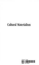 Front cover of Cultural materialism by Andrew Milner