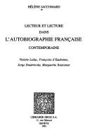 Cover of Lecteur et lecture dans l'autobiographie franc̜aise contemporaine by Hélène Jaccomard