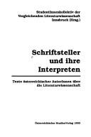 Cover of Schriftsteller und ihre Interpreten by Unknown
