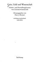 Cover of Geist, Geld und Wissenschaft by Peter J. Brenner