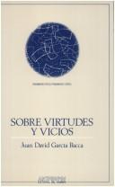 Front cover of Sobre virtudes y vicios by Juan David García Bacca
