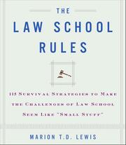 Front cover of The law school rules by Marion T. D. Lewis
