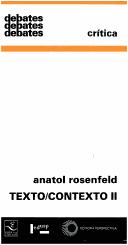 Cover of Texto/contexto by Anatol Rosenfeld