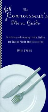 Cover of The non-connoisseur's menu guide by David D'Aprix