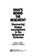 Cover of What's behind the research? by Brent D. Slife