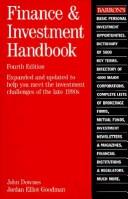 Front cover of Barron's finance & investment handbook by Downes, John