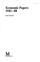 Cover of Economic papers, 1941-88 by Josef Steindl