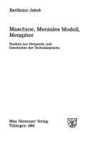Front cover of Maschine, mentales Modell, Metapher by Karlheinz Jakob