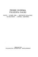 Cover of Pierre Duhema filozofia nauki by Pierre Maurice Marie Duhem