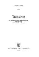 Cover of Trobairitz by Angelica Rieger