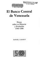 Front cover of El Banco Central de Venezuela by Rafael J. Crazut