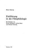 Cover of Einführung in die Filmphilologie by Klaus Kanzog