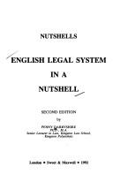 Front cover of English legal system in a nutshell by Penny Darbyshire