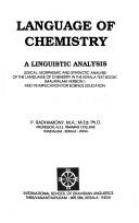 Front cover of Language of chemistry, a linguistic analysis by P. Radhamony