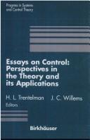 Front cover of Essays on control by H. L. Trentelman