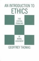 Cover of An introduction to ethics by Geoffrey Thomas